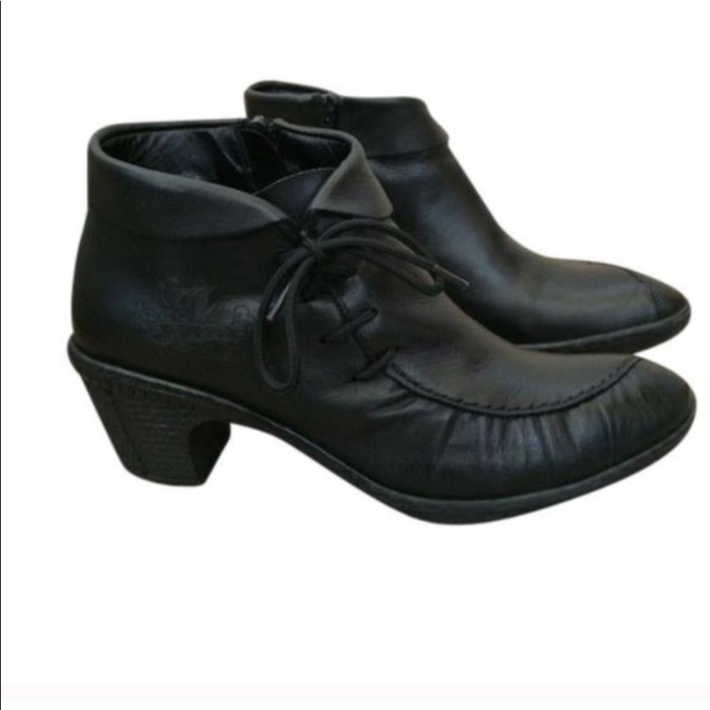 RIEKER “Rebecca” Booties in Black Leather 39 9